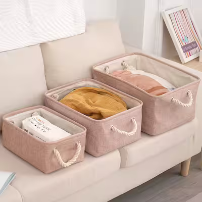 Panier de Rangement - LinenFoldBasket™ - Rose